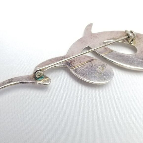 Vintage Sterling Silver Spiral Design Puffy Brooch Lapel Pin, Signed CNA, Estate - Picture 4 of 6